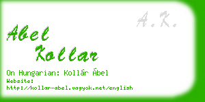 abel kollar business card