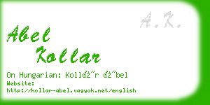 abel kollar business card